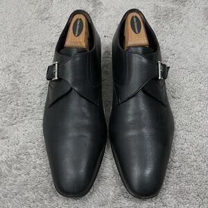 A. TESTONI Single Monk Strap Dress Shoes Men’s Size 10 M Black Leather